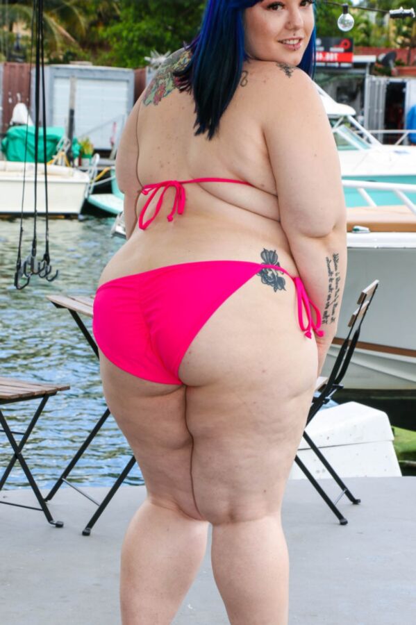 Free porn pics of Alexxxis Allure - pink bikini blue hair pawg poolside strip 21 of 290 pics