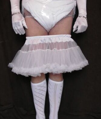 Free porn pics of Peter Went diapered sissy in pretty frilly skirt and kneesocks 5 of 15 pics