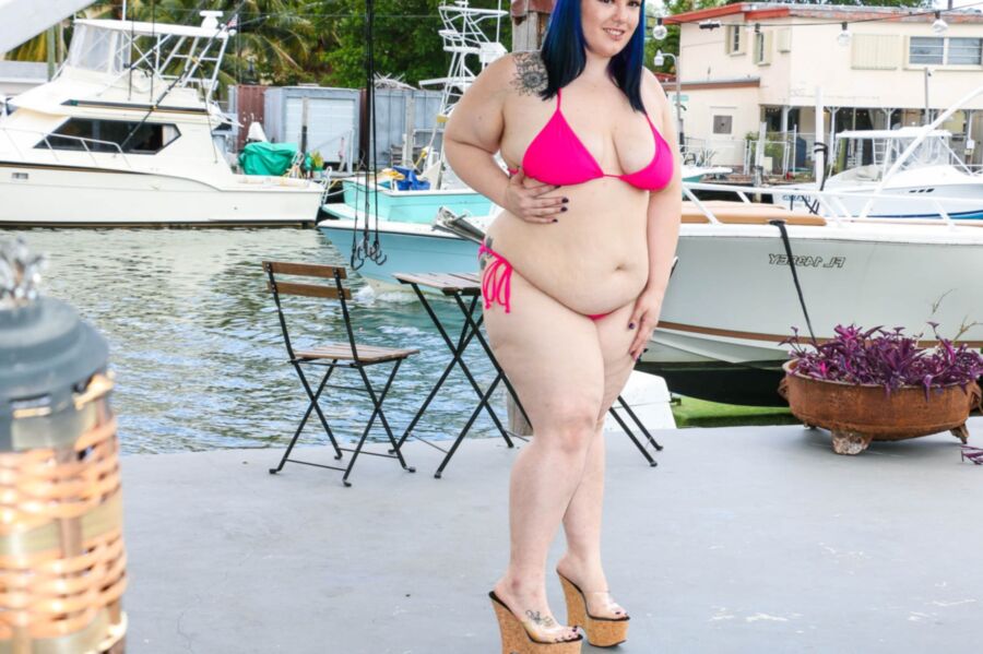 Free porn pics of Alexxxis Allure - pink bikini blue hair pawg poolside strip 14 of 290 pics