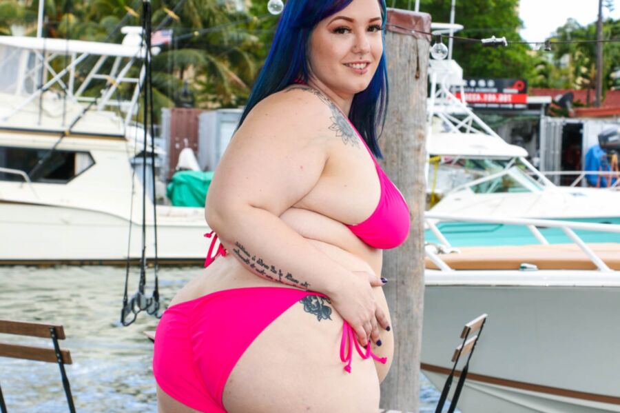 Free porn pics of Alexxxis Allure - pink bikini blue hair pawg poolside strip 19 of 290 pics