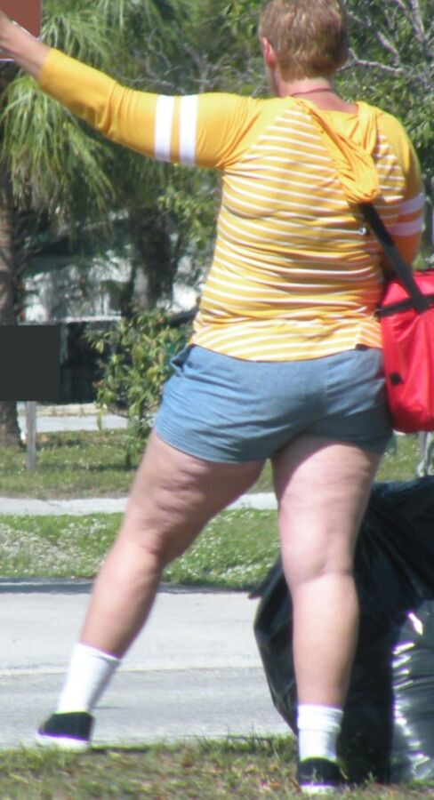 Free porn pics of PAWG older MILF hitchhiker chunky legs, blond, easy slut 6 of 19 pics