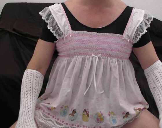 Free porn pics of Peter Went diapered sissy in pretty pink dress and kneeesocks 11 of 36 pics