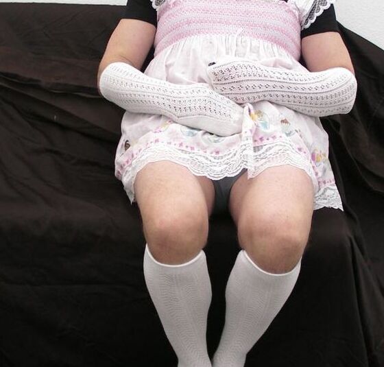 Free porn pics of Peter Went diapered sissy in pretty pink dress and kneeesocks 3 of 36 pics