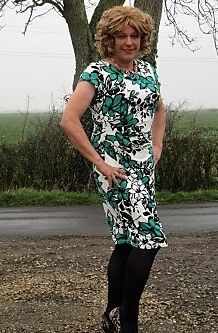 Free porn pics of Nicola in New Green and White Dress 5 of 12 pics