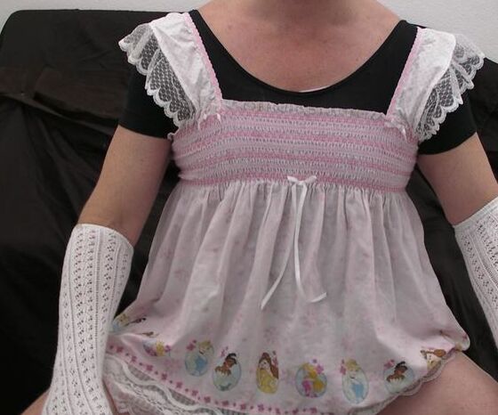 Free porn pics of Peter Went diapered sissy in pretty pink dress and kneeesocks 8 of 36 pics