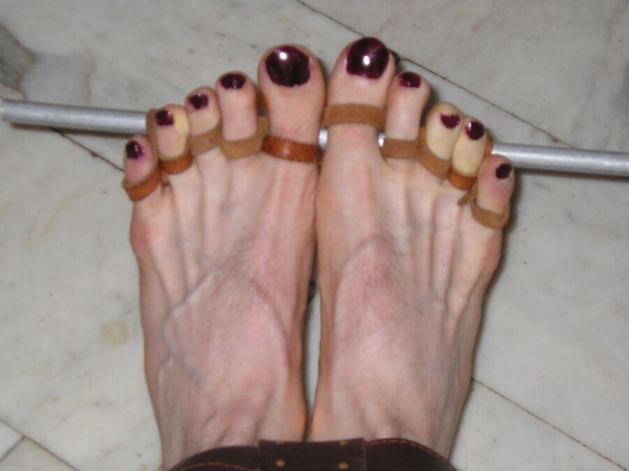 Free porn pics of my sexy pedicured barefeet bound for BDSM session 2 of 19 pics