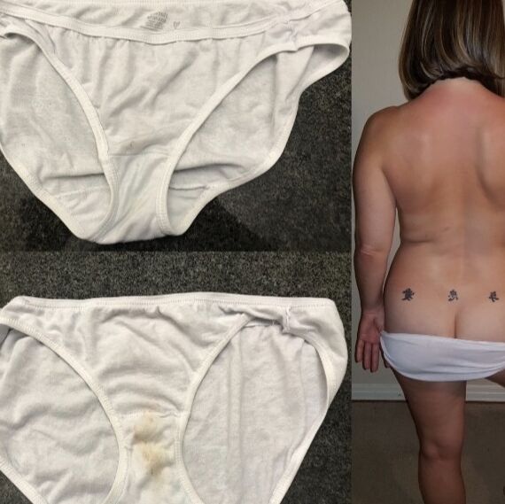 Free porn pics of Allison posing in and showing off piss-stained white panties  3 of 11 pics