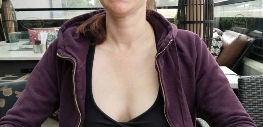 Free porn pics of More wife flashing tits and pussy in public 3 of 55 pics