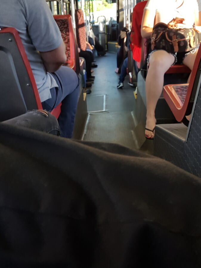 Free porn pics of Bus girl cutie feet and crotch candid 23 of 49 pics