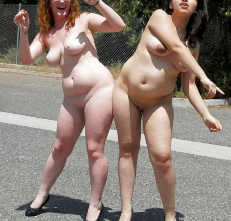 Woman chubby outdoor babe