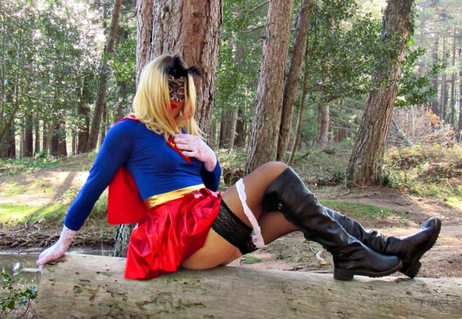 Free porn pics of Sexy Superwoman in stockings and boots, without panties cosplay  10 of 19 pics