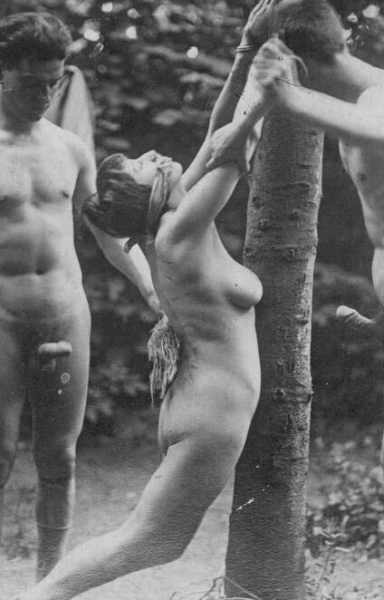 Spanking and Sex - Vintage outdoors threesome 5 of 6 pics