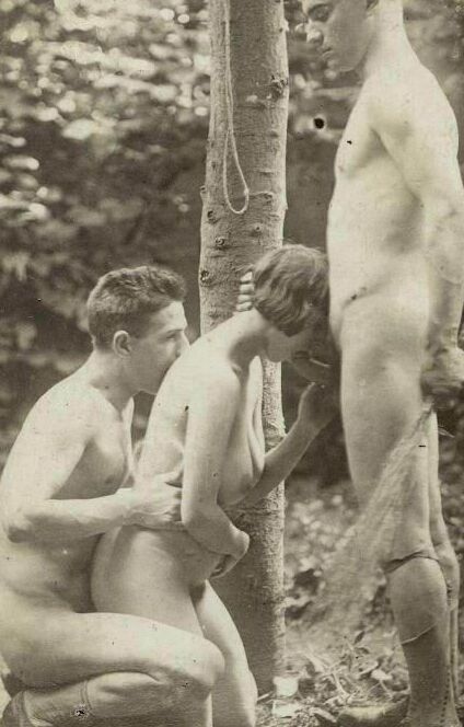 Spanking and Sex - Vintage outdoors threesome 1 of 6 pics