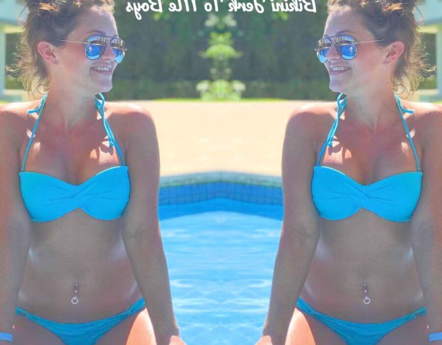 Kelly Takes On Tiny Blue Bikini Jerk Challege Issued 1 of 18 pics