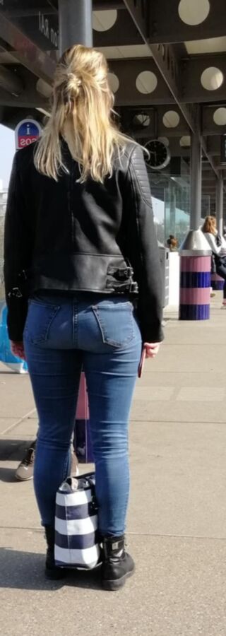 Hunted By Me - Hot Brunette Sticking Fine ASS Out in Tight Jeans 9 of 10 pics
