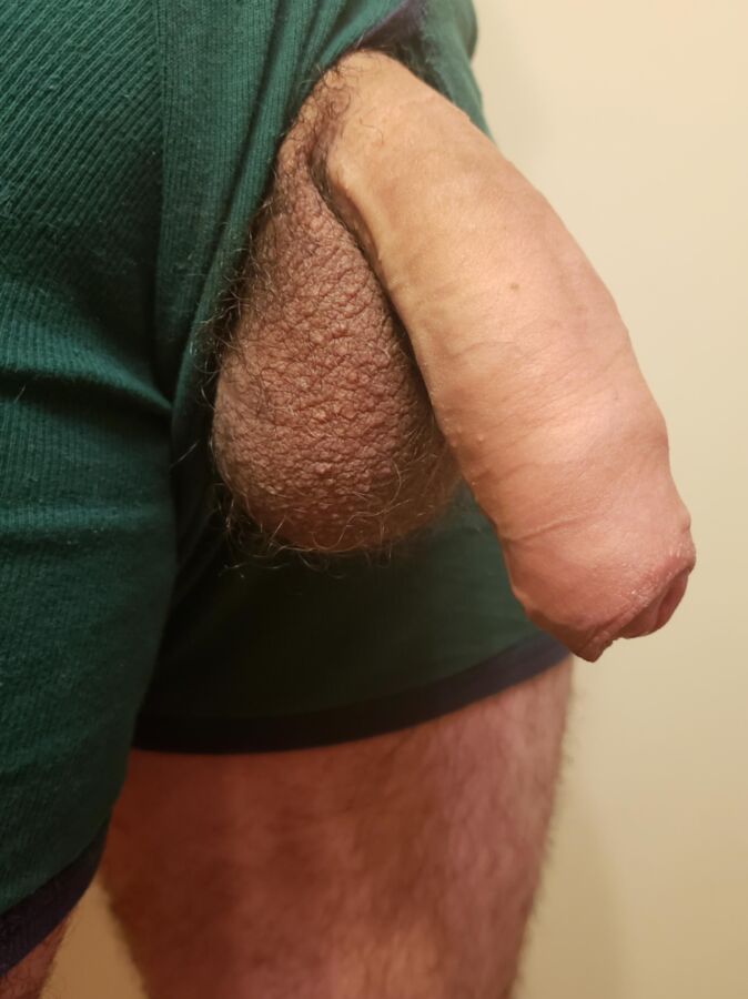 Cock flopped out of underwear  2 of 16 pics