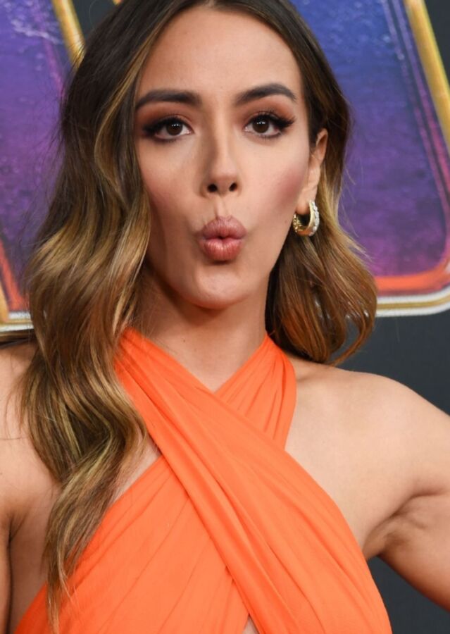 Chloe Bennet Orange Avengers Dress Celebrity Porn Photo