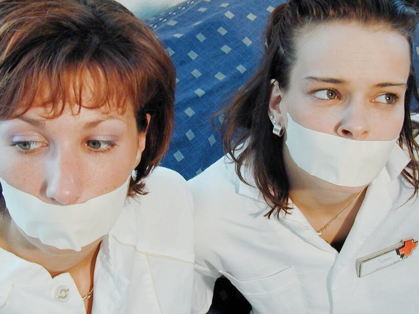 Two cute nurses tied up and gagged 13 of 75 pics