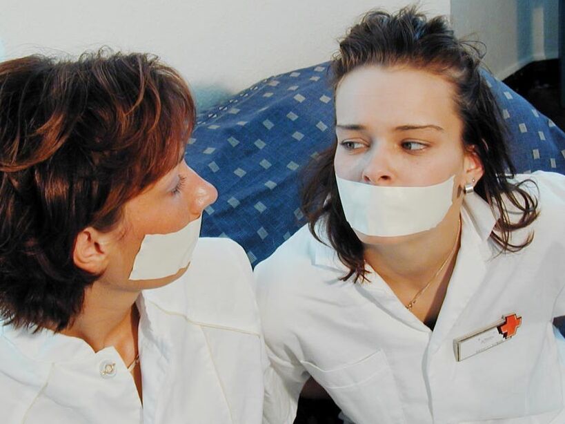 Two cute nurses tied up and gagged 14 of 75 pics