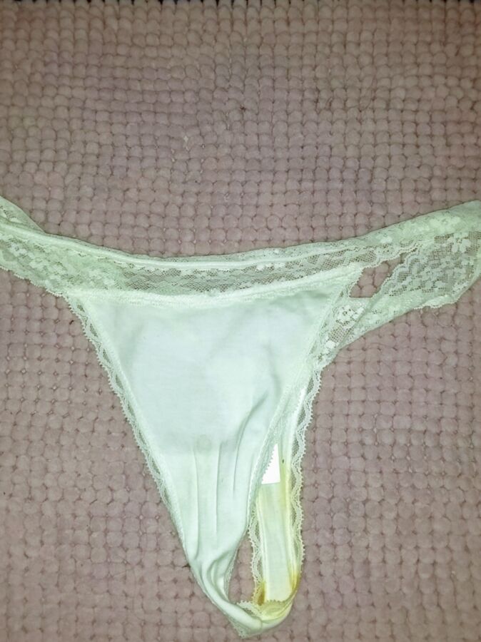 Her new white lase thong  4 of 6 pics