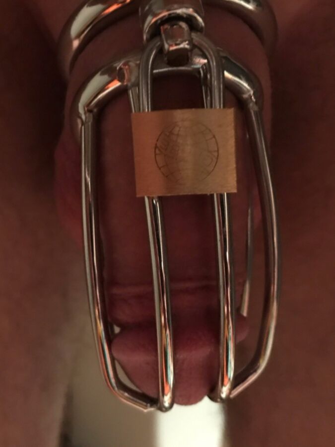 Mistress Foot Slave Yannick in chastity Teen Cock Control 5 of 11 pics