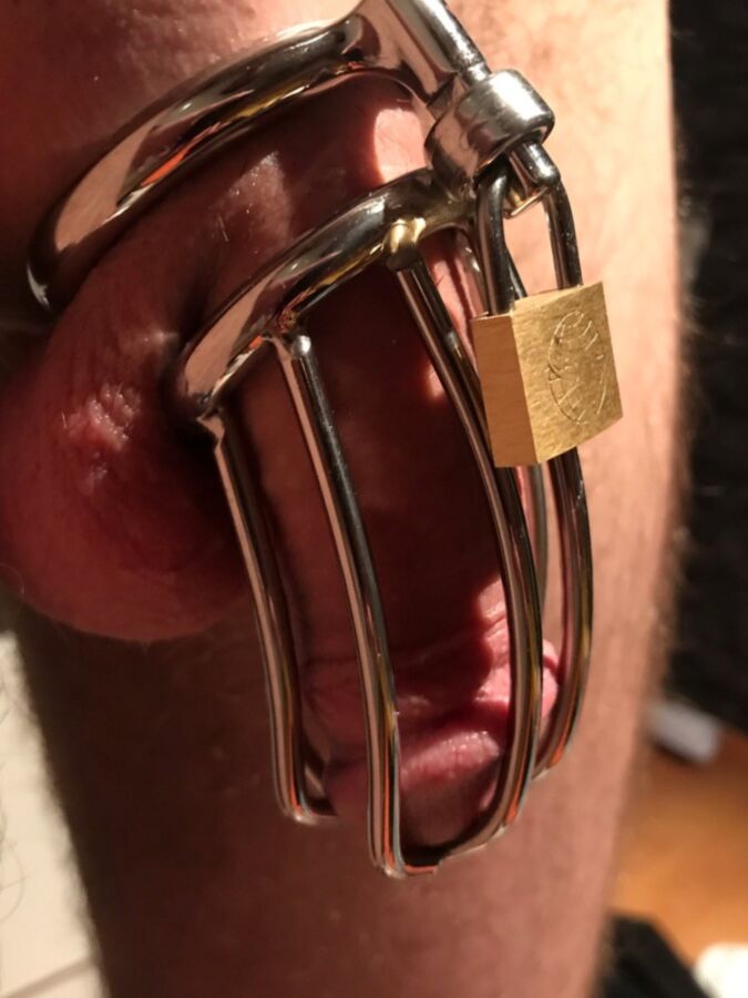 Mistress Foot Slave Yannick in chastity Teen Cock Control 11 of 11 pics