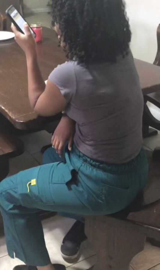 Friend of family in green scrubs with her cute tight ass 6 of 45 pics