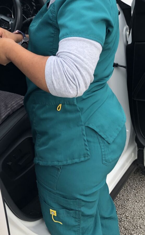 Friend of family in green scrubs with her cute tight ass 8 of 45 pics