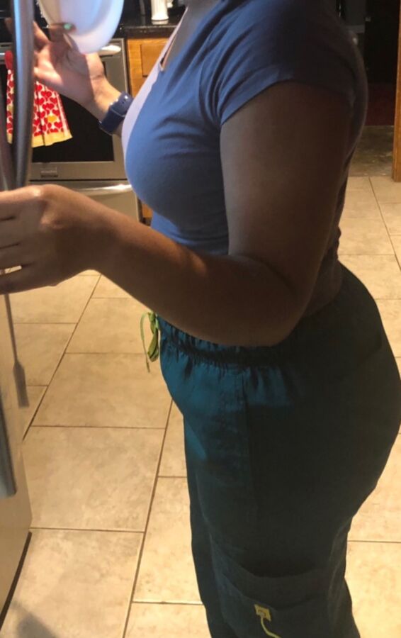 Friend of family in green scrubs with her cute tight ass 4 of 45 pics