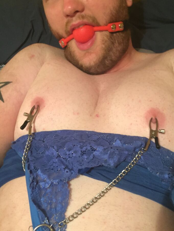 Small dick piggy chub gagged, tortured,  21 of 27 pics
