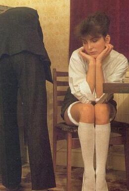 Retro spanking - Filing cabinet schoolgirl spanked by older man 1 of 8 pics