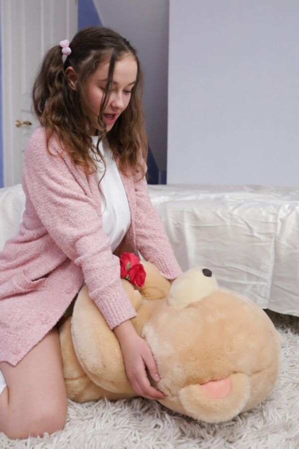 Young and big breasted Ulyana funny games with her teddy bear 9 of 200 pics