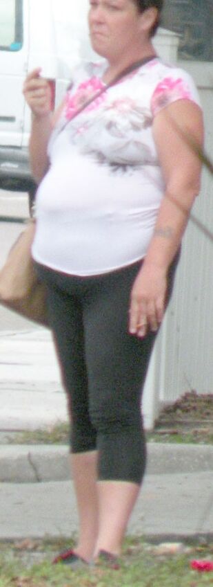 Florida Pot Belly THICKIE in white THICK slut streetwalker 5 of 16 pics