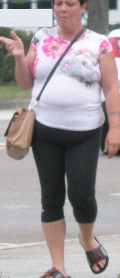 Florida Pot Belly THICKIE in white THICK slut streetwalker 10 of 16 pics