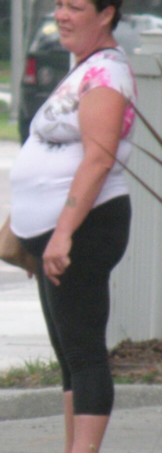 Florida Pot Belly THICKIE in white THICK slut streetwalker 15 of 16 pics