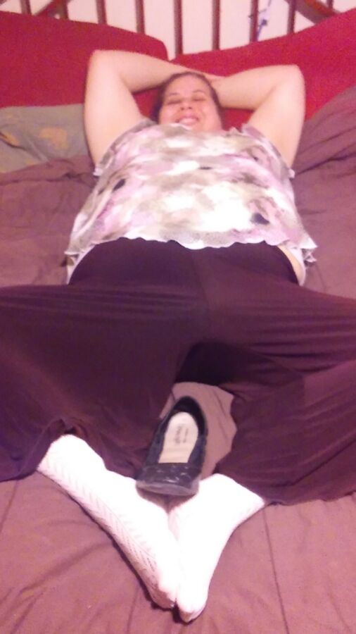 Wife Showing off Pantyhose,Pants & flats for You to Destroy 20 of 22 pics