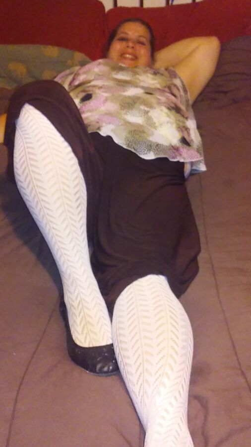 Wife Showing off Pantyhose,Pants & flats for You to Destroy 16 of 22 pics