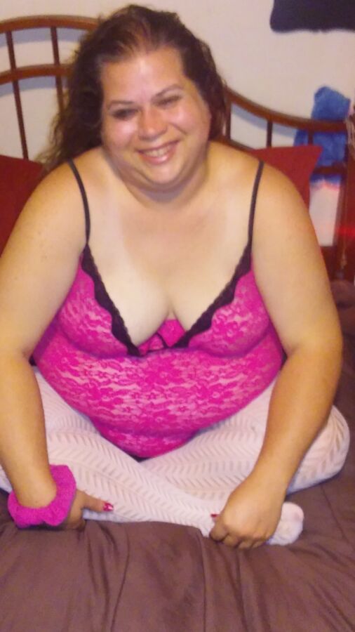 Wife Pink Nighty & Pantyhose For Your Comments & Destroying 13 of 16 pics