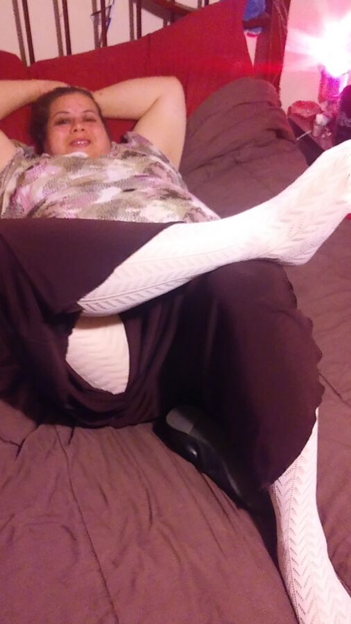 Wife Showing off Pantyhose,Pants & flats for You to Destroy 22 of 22 pics