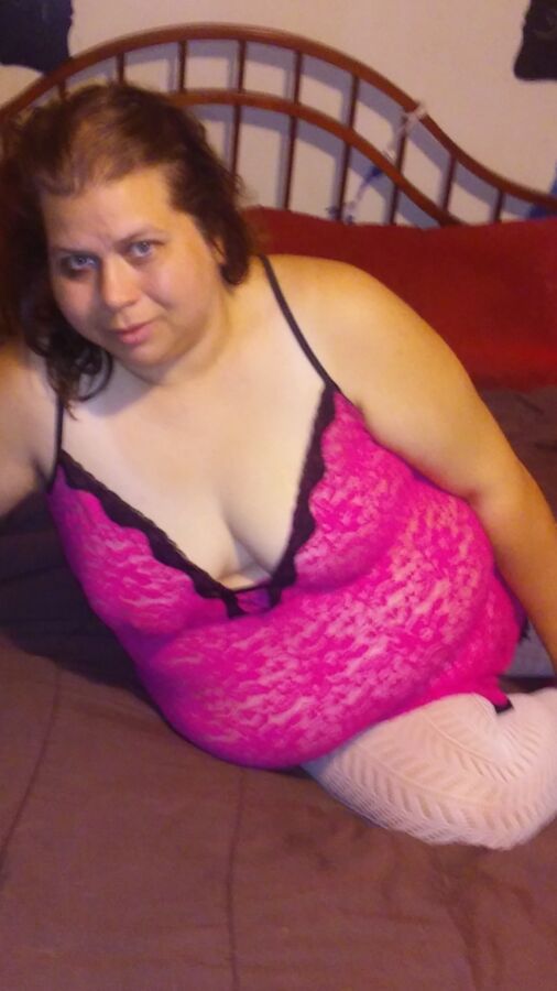 Wife Pink Nighty & Pantyhose For Your Comments & Destroying 1 of 16 pics