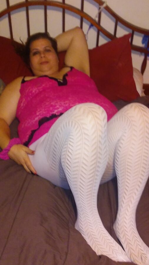 Wife Pink Nighty & Pantyhose For Your Comments & Destroying 6 of 16 pics