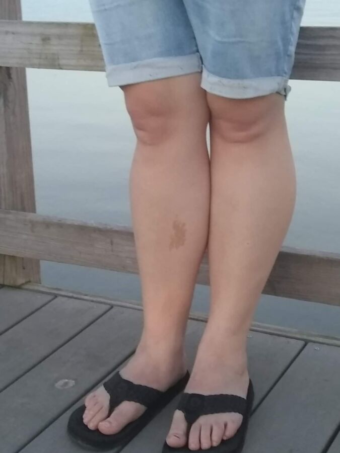 Wifes Feet In Flip Flops At Lake For Your Comments 3 of 7 pics