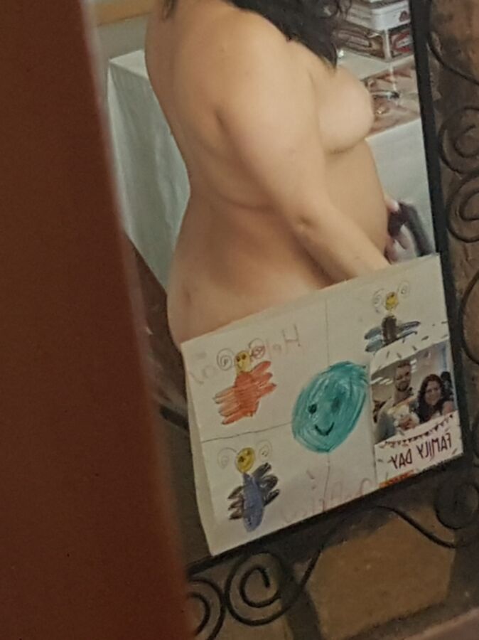 My GF, spying boobs in the Mirror 1 of 5 pics