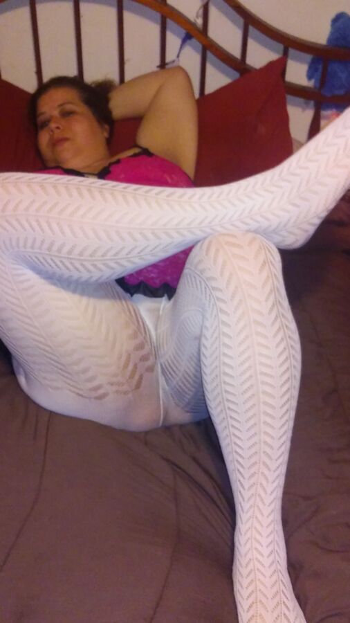 Wife Pink Nighty & Pantyhose For Your Comments & Destroying 12 of 16 pics