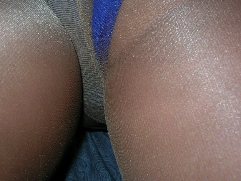 Wife in blue knickers and tights after work 2 of 23 pics