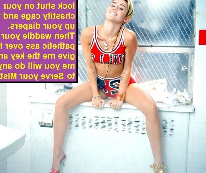 Miley Cyrus  Chastity Diaper Humiliation Caps 22 of 30 pics