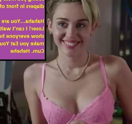 Miley Cyrus  Chastity Diaper Humiliation Caps 11 of 30 pics