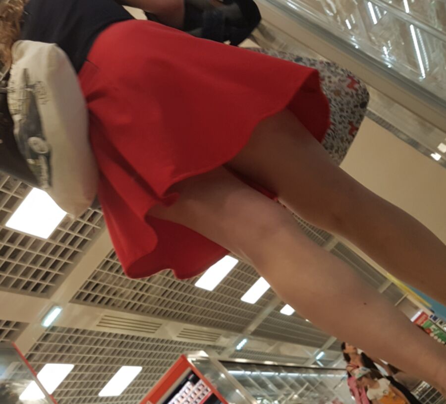 Red Upskirt - Black Panty (Learning in Process) 9 of 10 pics