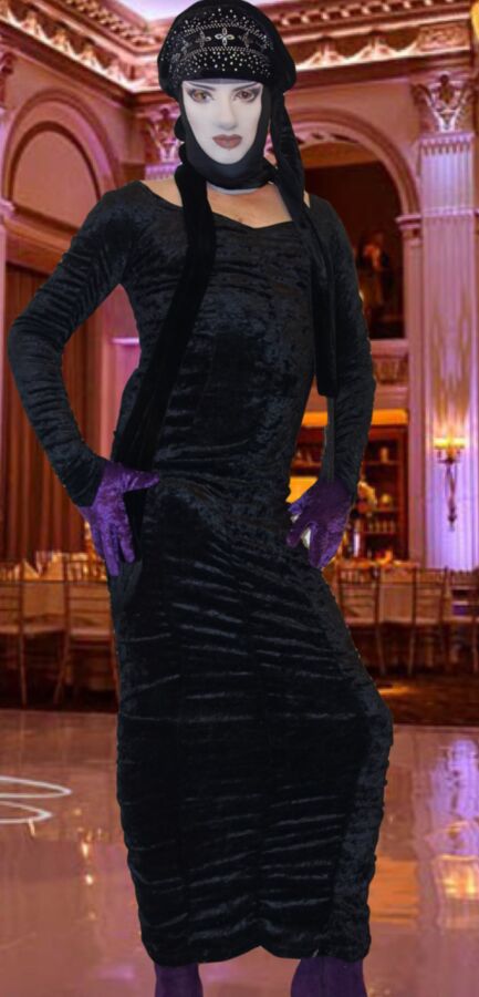 Sexy Tight Black Velvet Dress at the Ballroom 2 of 12 pics