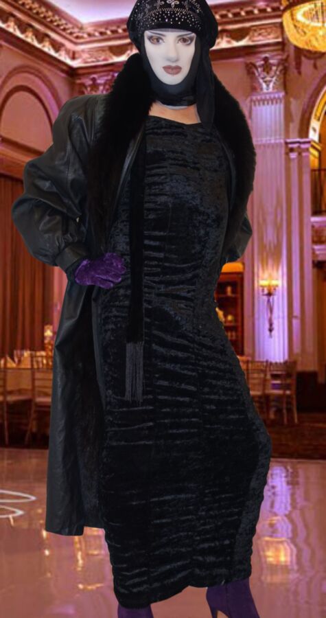 Sexy Tight Black Velvet Dress at the Ballroom 6 of 12 pics